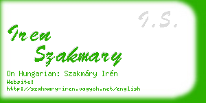 iren szakmary business card